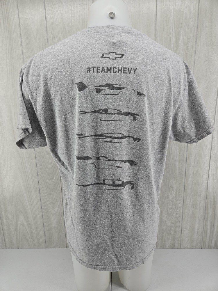 Chevrolet T Shirt Mens XL Grey Short Sleeve Graphic Team Chevy Motorsports