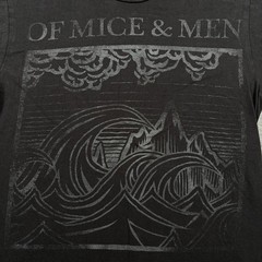 Vintage Of Mice & Men Tultex T-Shirt Mens Small Black Cotton Print Short Sleeve