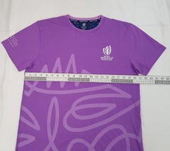 RUGBY WORLD CUP FRANCE 2023 MENS SIZE L PURPLE COTTON T-SHIRT EMBROIDERED LOGO
