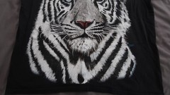 Vintage White Tiger Big Logo Overprint T-shirt 90s Adult XL Trinity