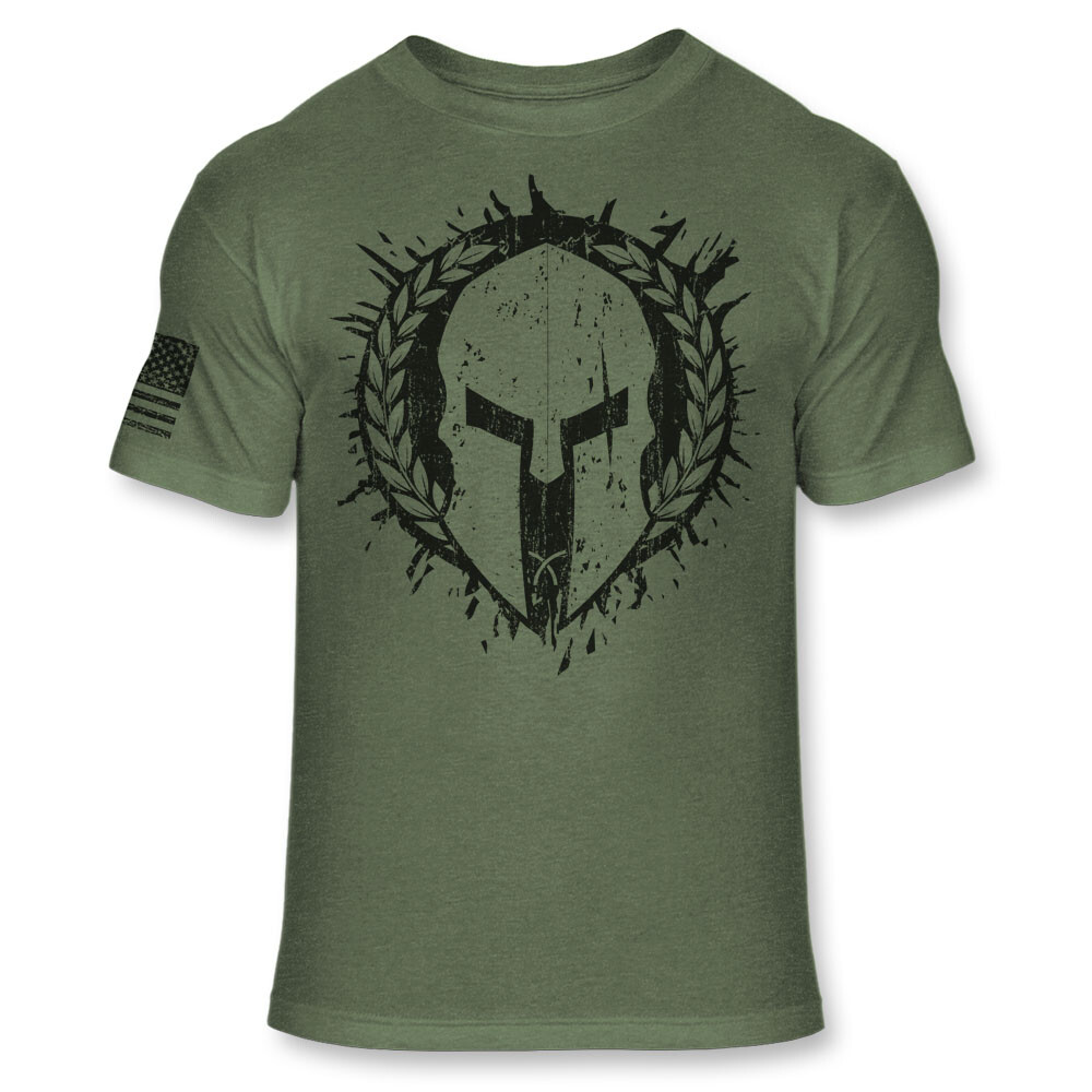 Spartan Warrior Helmet T-Shirt – Patriotic Molon Labe Athletic Blend Tee – A197