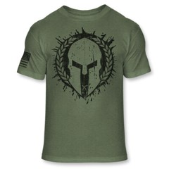 Spartan Warrior Helmet T-Shirt – Patriotic Molon Labe Athletic Blend Tee – A197