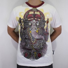 WEED Ganesha Ringer T-Shirt Men Vintage Ganesh Om Hindu God Hippie Bohemian WE03