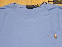 NWT Polo Ralph Lauren Men’s Blue Custom Slim Fit Crew Neck Pony T-Shirt