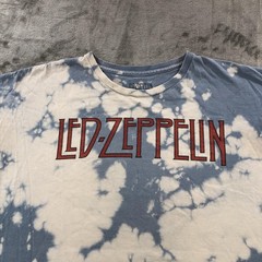 Led Zeppelin Shirt Mens 2XL Blue Tie Dye U.S. Tour 1975 Band Graphic Tee