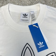Adidas Outline Embroidered Trefoil Logo Men’s Casual T-Shirt Cloud White Size M