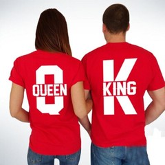Short Sleeve Matching Lovers Unisex T-Shirts King Queen Casual Loose Couple Tops