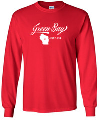 Green Bay Wisconsin State T-Shirt Long Sleeve Graphic Tees Unisex apparel