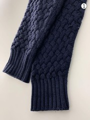 Other Brands Knit Sweater (Thick) Wool NVY Solid Color 70864 andreandreoli