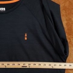 Bass Outdoor Shirt Mens XXL Black Long Sleeve Performance Pullover Crew Logo