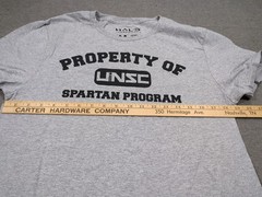 Loot Crate Halo T-Shirt Property of UNSC Spartan Gray Adult Men Medium New HTF