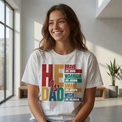 He Is Dad Brave Like David Christian Father’s Day Shirt Bible Scripture Tee