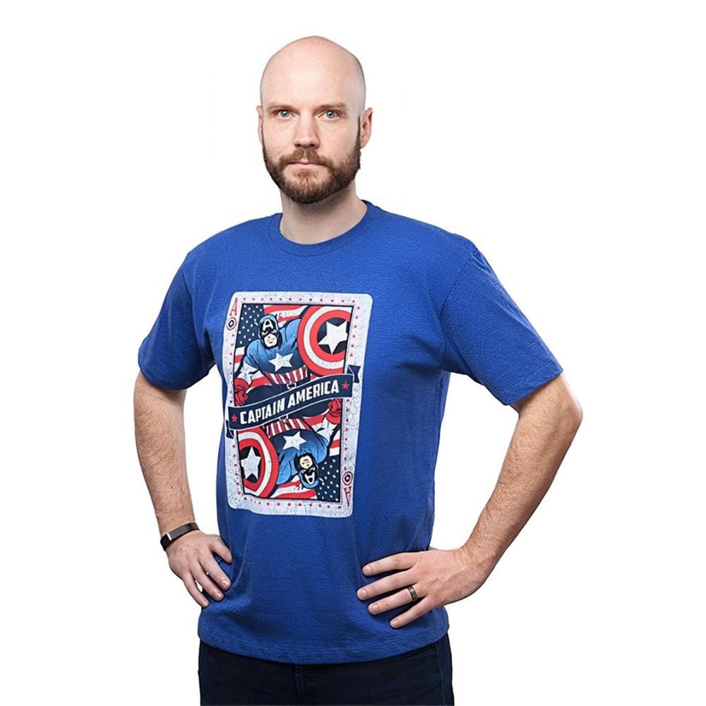 Captain America “Ace of Avengers” Adult T-Shirt Large
