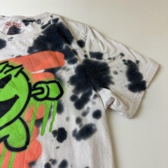 Pac-Man Shirt Mens Medium White Black Tie Dye Retro Graphic C-Life Group Ltd