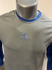 Nike Dri-Fit Swingman Pro Combat Men’s T-shirt Blue Gray S Fitted Poly Spandex