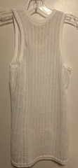 Unbranded Men’s Sheer Mesh Tank Top White Small Slim Fit Spandex blend NWOT