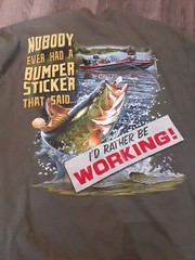Buck wear outdoors fishing men t-shirt 3XL 100% cotton dark green Fisherman