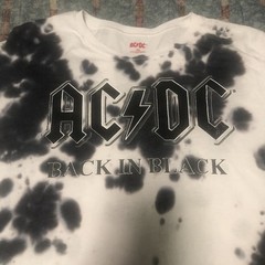 AC/DC Back In Black Tie Dye Vintage Men’s T-Shirt Size Large Cow Print