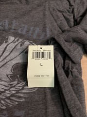 Lucky Brand (Sz M) Men’s Gray Graphic T-Shirt Too Tough To Die Poker Cards Skull