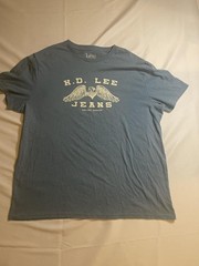 Lee Jeans Men’s Blue Graphic T-Shirt Eagle Salina Kansas Size XXL