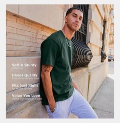 Hanes Men’s Beefy-t T-Shirt, Heavyweight Cotton Tee, 2 Pack, Big & Tall