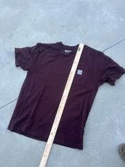 Carhartt T-Shirt Mens M Med Short Sleeve Pocket Logo Crew Neck Maroon K87 PRT