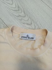 Stone Island Mens T-Shirt Biege Size M-L Logo Patch Casual Cotton Made in Italy