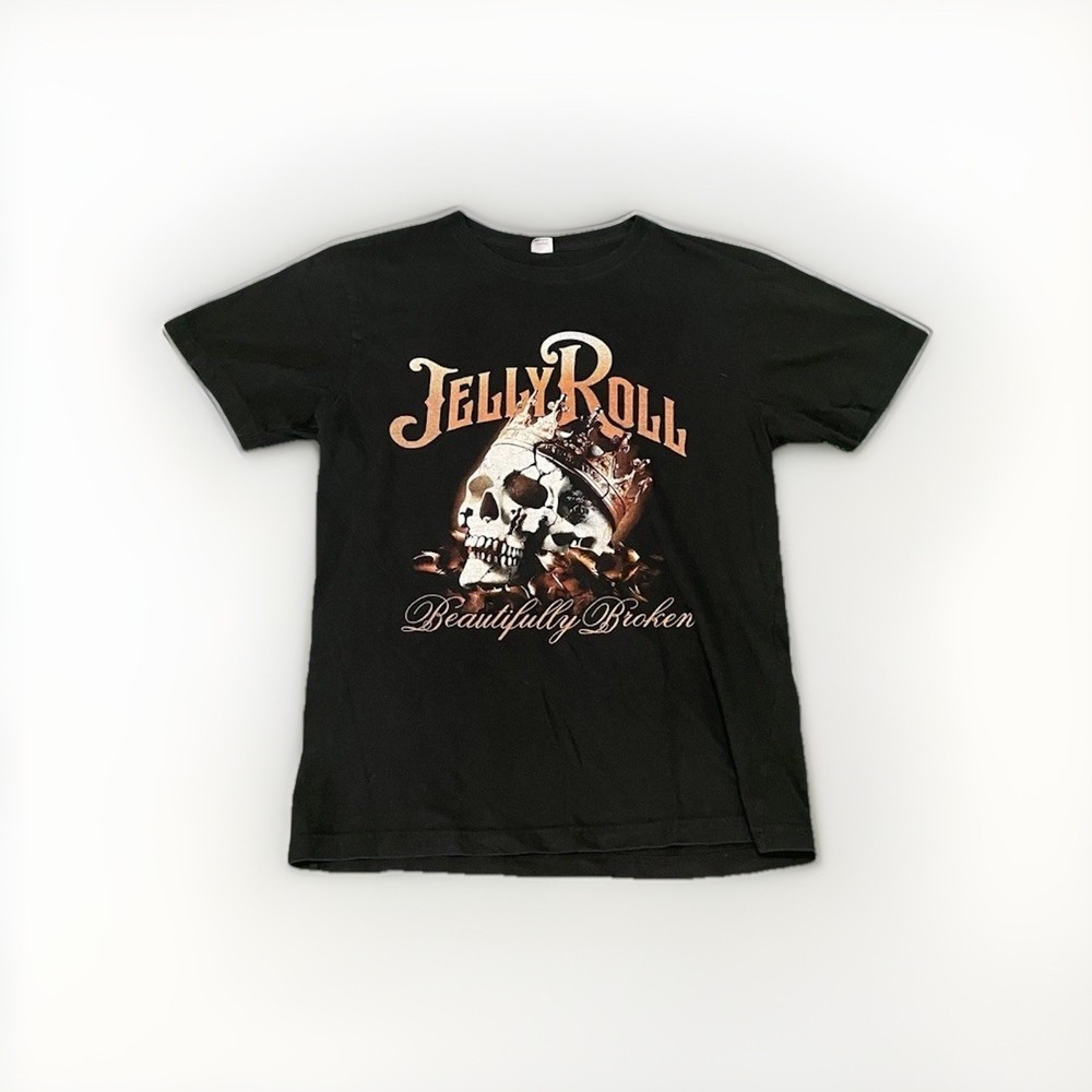 Jelly Roll Beautifully Broken Tour Skull Graphic Shirt