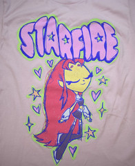 Teen Titans Go Starfire Cartoon Graphic Pink Adult Shirt New XS-XL