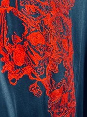 Alexander McQueen Ivy Skull Embroidered T Shirt Men XL Navy Blue Made Italy 2017