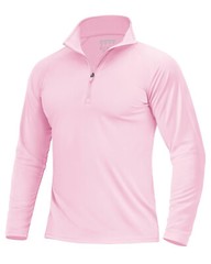 UPF 50+ Mens Long Sleeve T-Shirt 1/4 Zip Sun Shirt Quick Dry Fishing Hiking Tops