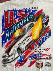 NHRA 2021 DODGE SRT US Nats Indy (158) 100% Cotton T-shirt. **PLUS** FREE **HAT!