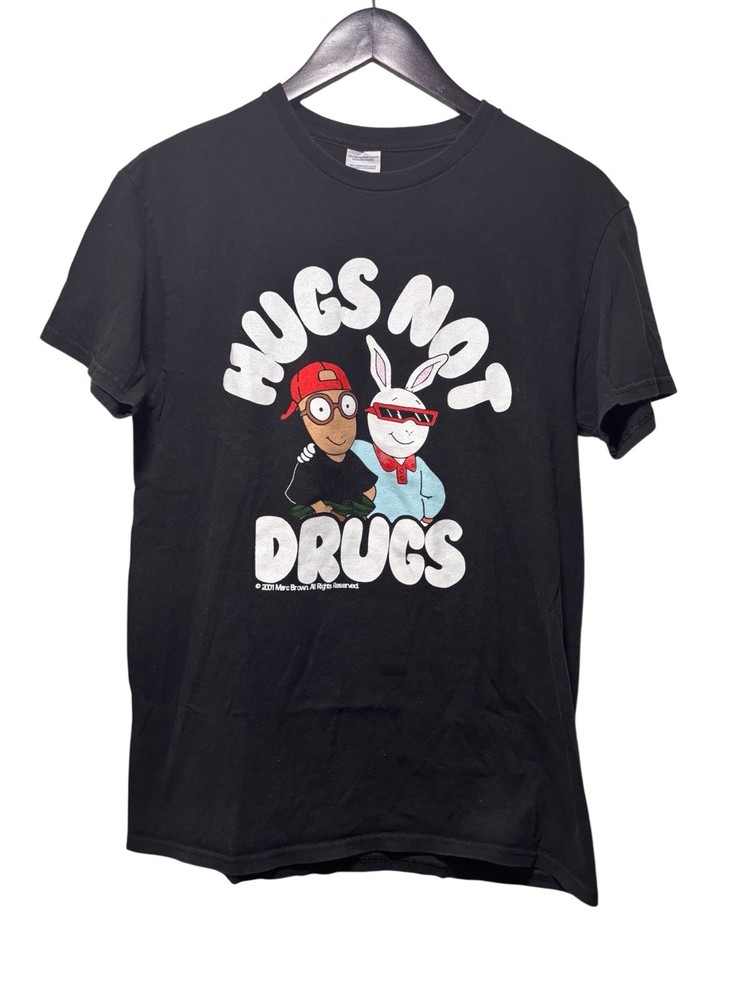Vintage 2001 Arthur The Show Hugs Not Drugs T-shirt Adult Size Medium TV Promo