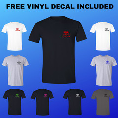 Toyota T-Shirt Chest Logo Tundra Tacoma Scion Supra 4 Runner with FREE DECAL!!