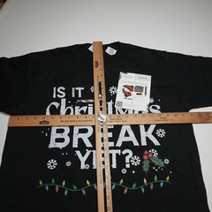 Port & Company T-Shirt Mens Large “Is It Christmas Break Yet?” Short Sleeve NWT