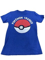 Pokémon Trainer Shirt Blue Short Sleeve Size Small Adult Poke Ball Graphic