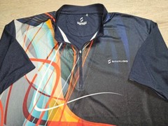 Savalino Quarter Zip Multi Color Graphics Bowling Shirt Size 2XL Geometric Tenni