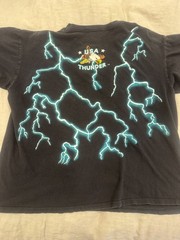 Vintage USA Thunder Forever Free Wolf Lightning AOP T-Shirt Size Large