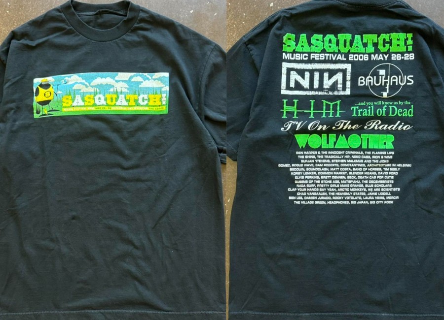 Sasquatch Music Festival 2006 NIN Bauhaus Tv On The Radio Band shirt VK08417