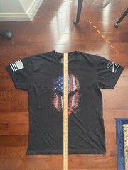 Grunt Style Shirt Mens XL American Flag Spartan Helmet “THIS WE’LL DEFEND”
