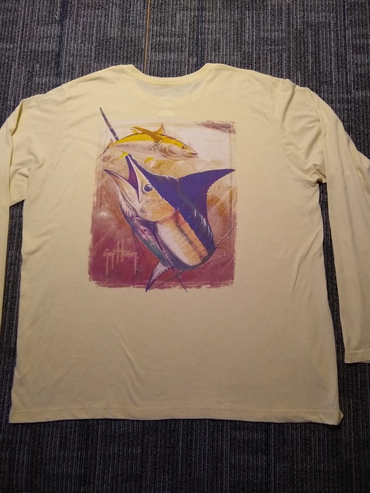 Guy Harvey Shirt AFTCO Bluewater Men’s 2XL Long Sleeve Fishing Sailfish Graphic