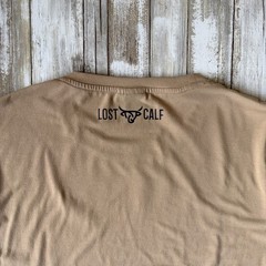 Lost Calf Men’s Short Sleeve T-Shirt Tan/Beige Size Extra Large Cowboy Ranch