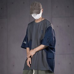 MFCT Men’s Patchwork I-tech Tee Pocket Streetwear Cargo T-shirt