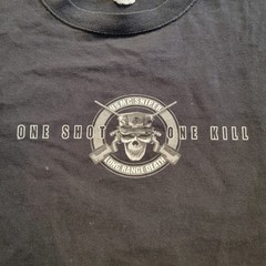 Vintage 90s Y2K USMC Long Range Death US Marine Corps Sniper Tshirt Size XL