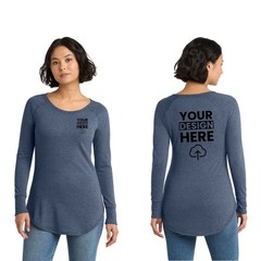 Custom Printed District Womens Perfect Tri Long Sleeve Tunic Tee Gift For Him