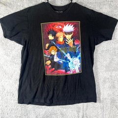 Crunchyroll T Shirt Mens XL Black Cotton Jujutsu Kaisen TV Show Graphic Print