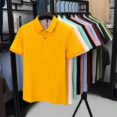 100% pure cotton short sleeve polo shirt high-quality brand solid color versatil