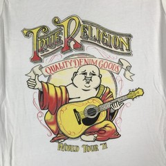 True Religion Shirt Mens XL White Buddha World Tour 11 Graphic Tank Top Music