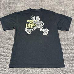 Nike Mens T Shirt M Black Skeleton Graphic There Is No Finish Line Neon Yellow