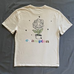 Champion Brand Flower Pot T Shirt Mens Size Medium Beige Short Sleeve